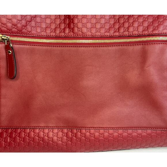 Gucci Guccissima Red Leather Tote Bag Shoulder Satchel Authentic Made In Italy - Picture 14 of 16